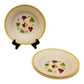 Set of 4 Digoin Sarreguemines Sirocco pattern soup plates