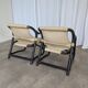 2 Vintage Espri Safari Lounge Armchairs / Rare Mid-century Black Bamboo and Beige Fabric Easy C
