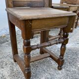 Set of 4 19th century Lorraine chairs in rustic wood