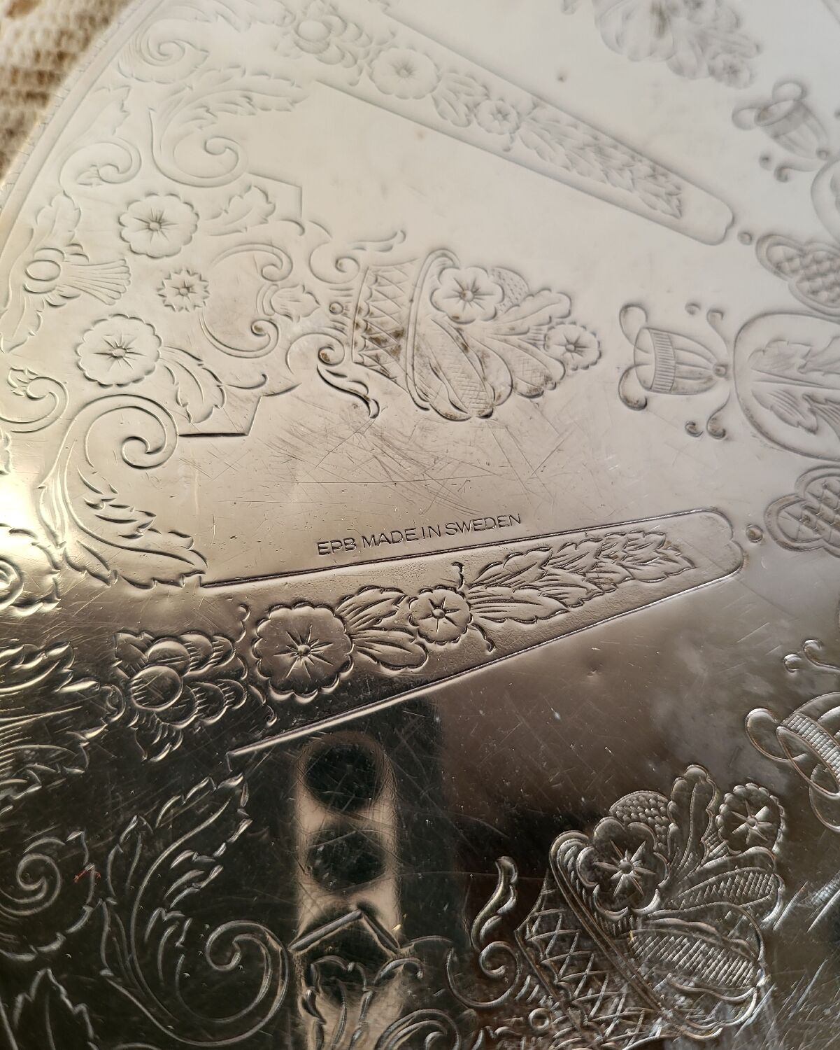 Silver-plated metal trivet EPB made in Sweden