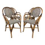 4 chaises Bistrot Parisienne Paris Rotin & scoubidou