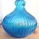 Large blue glass carafe