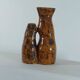 Vintage brutalist ceramic twin vase