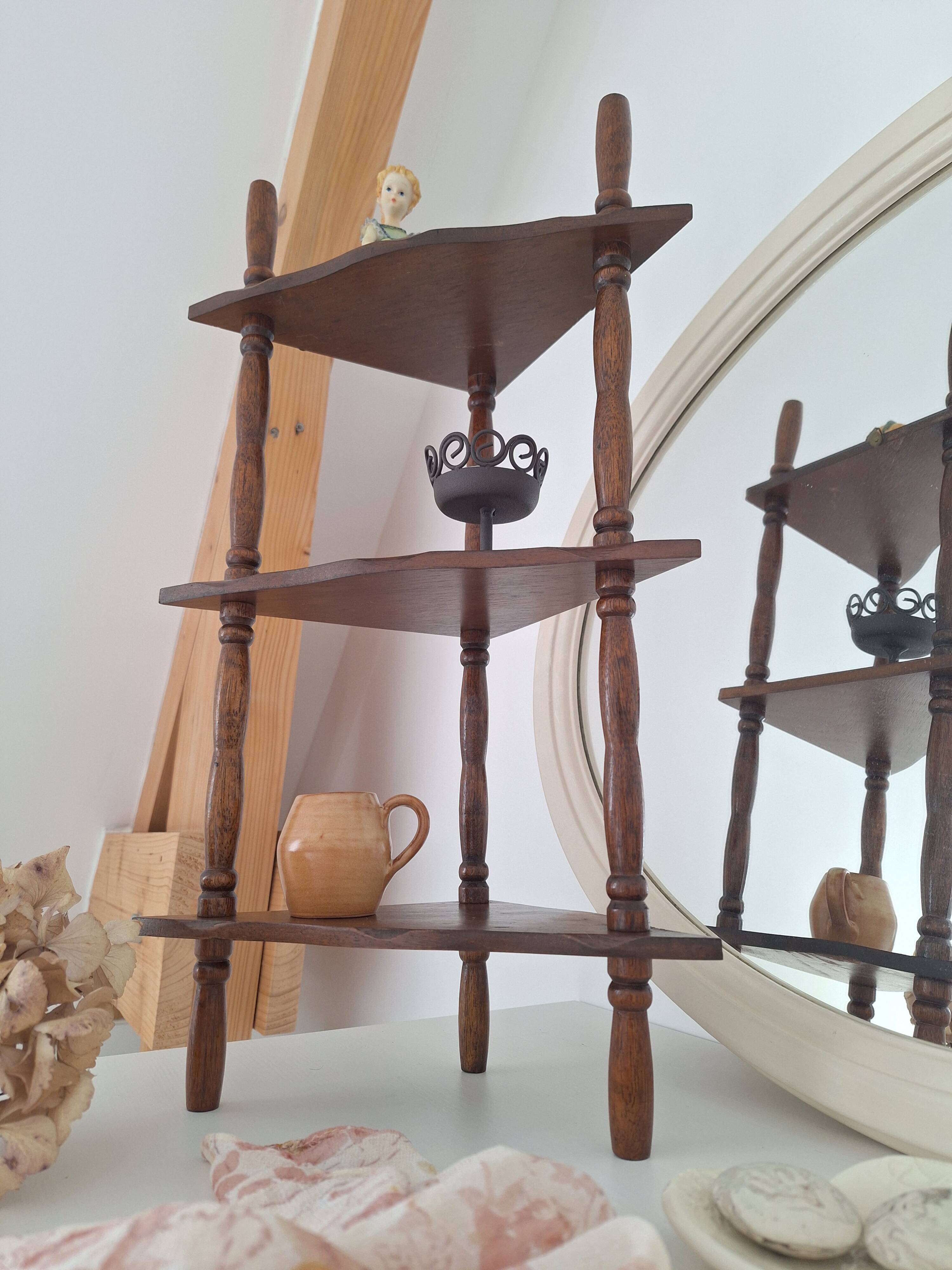 Vintage wooden corner shelf