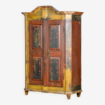 Antique german hand painted cabinet, circa 1850