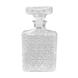 Carafe whiskey rectangle in chise glass, circa 1970's