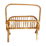 Porte revue vintage en bambou et osier