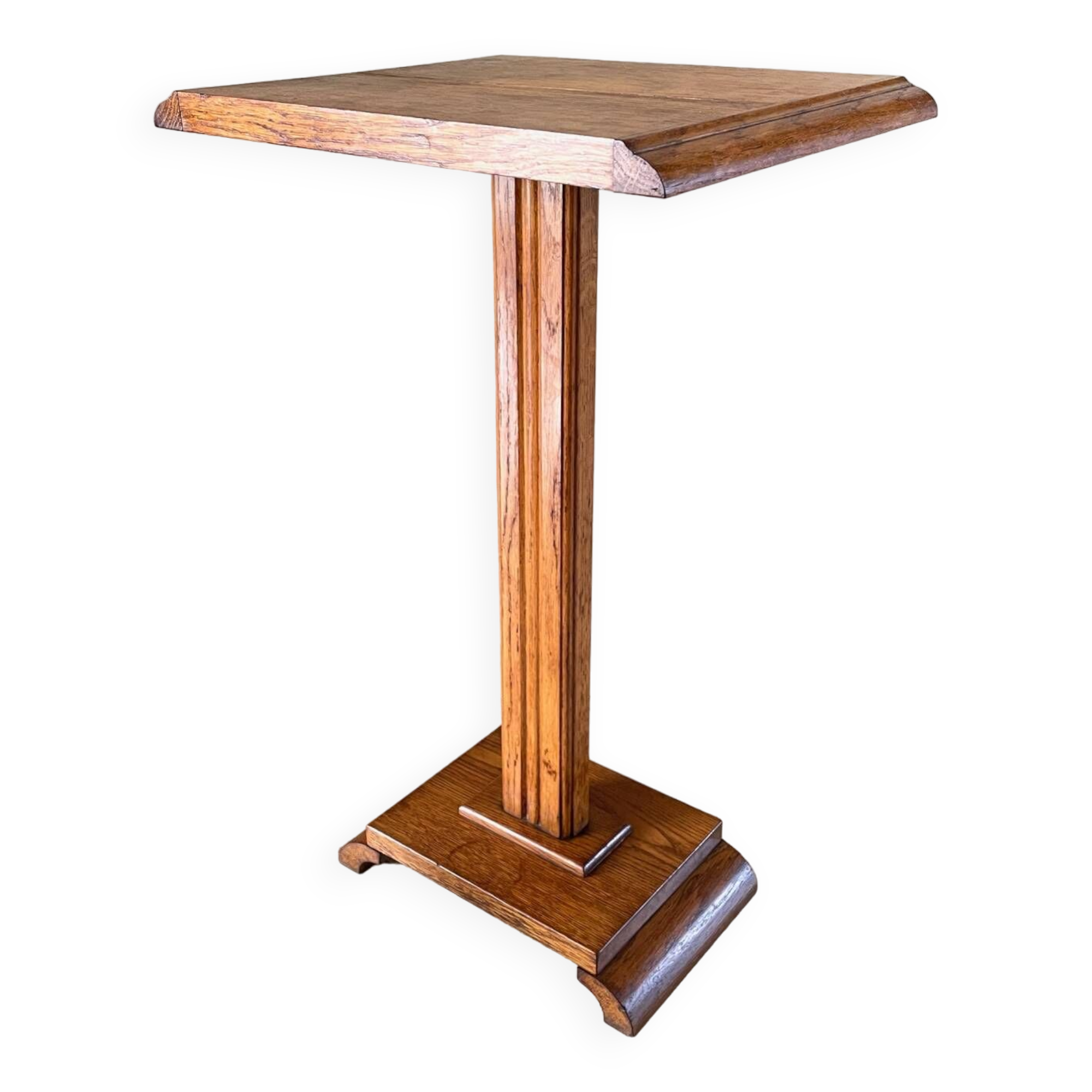 Vintage solid oak saddle plant holder