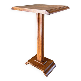 Vintage solid oak saddle plant holder