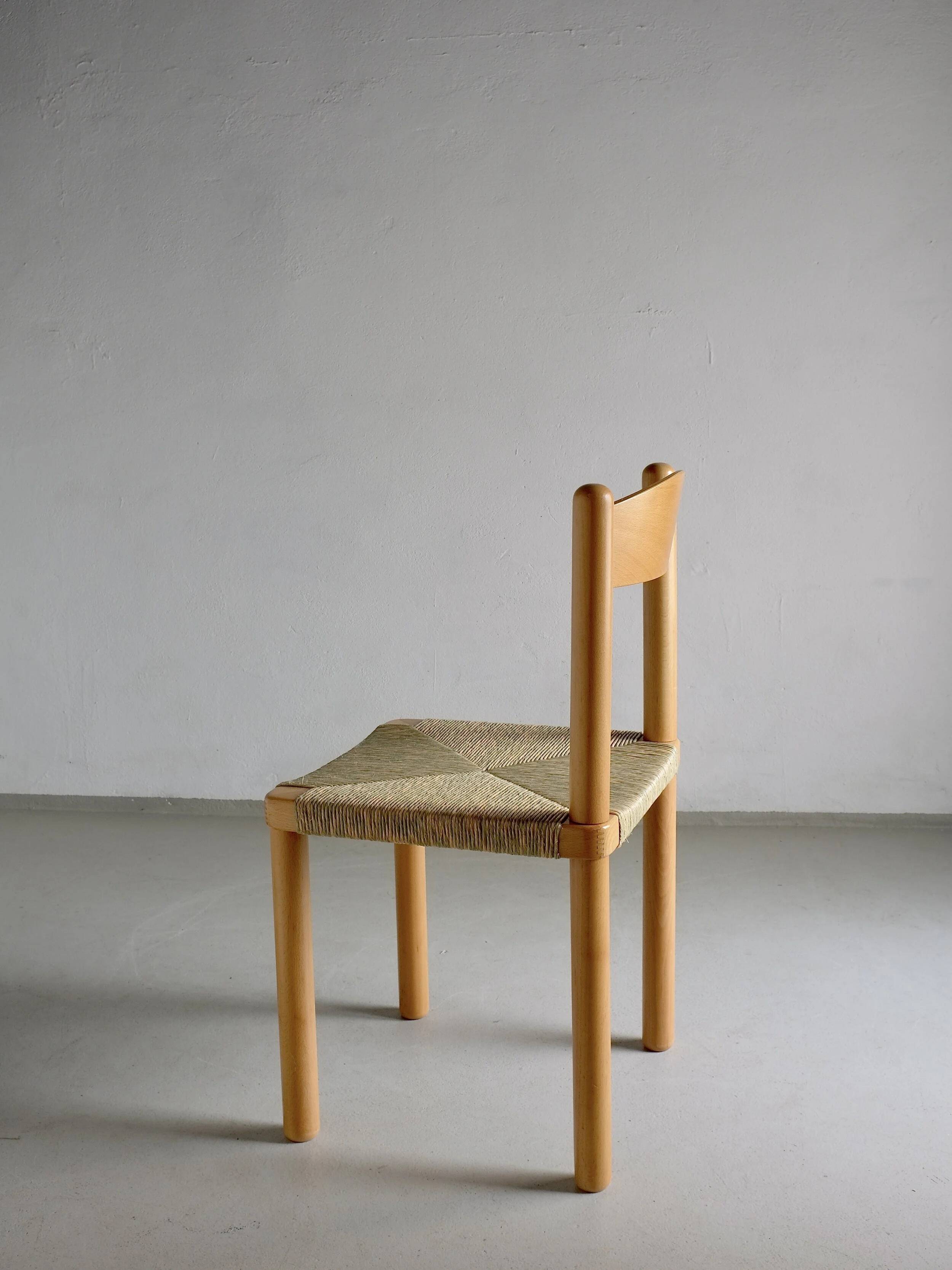 Vintage ladder back woven seat chair | 1960s