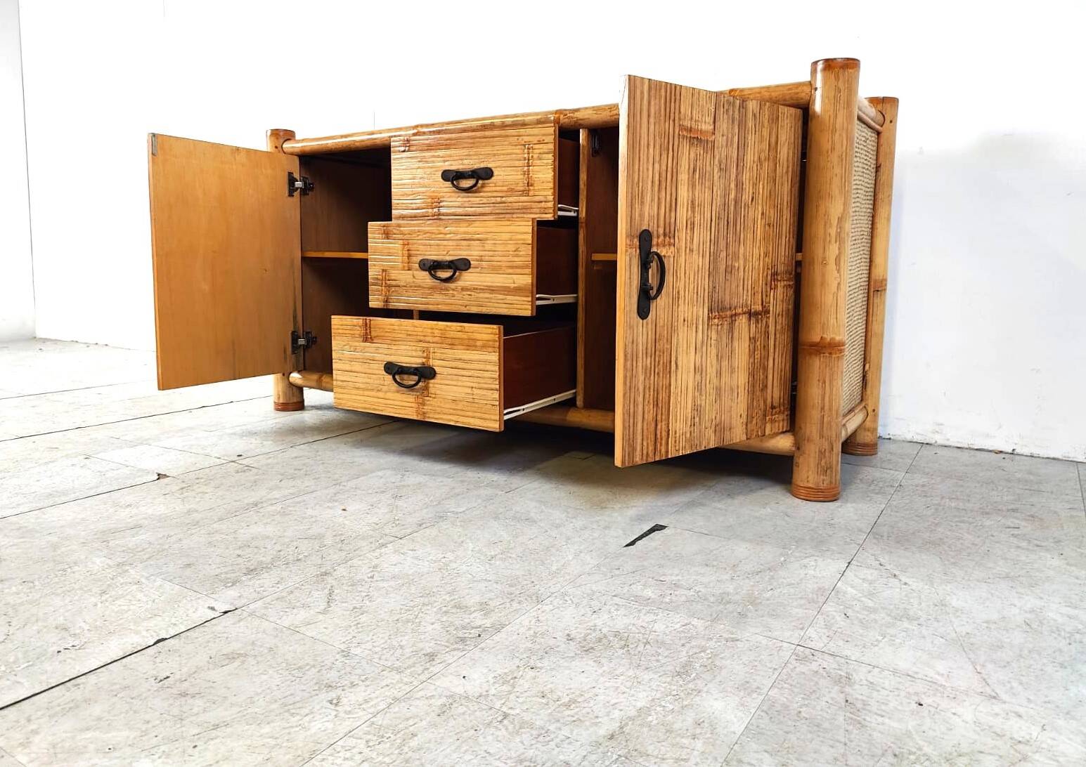 Buffet vintage en bambou, 1970