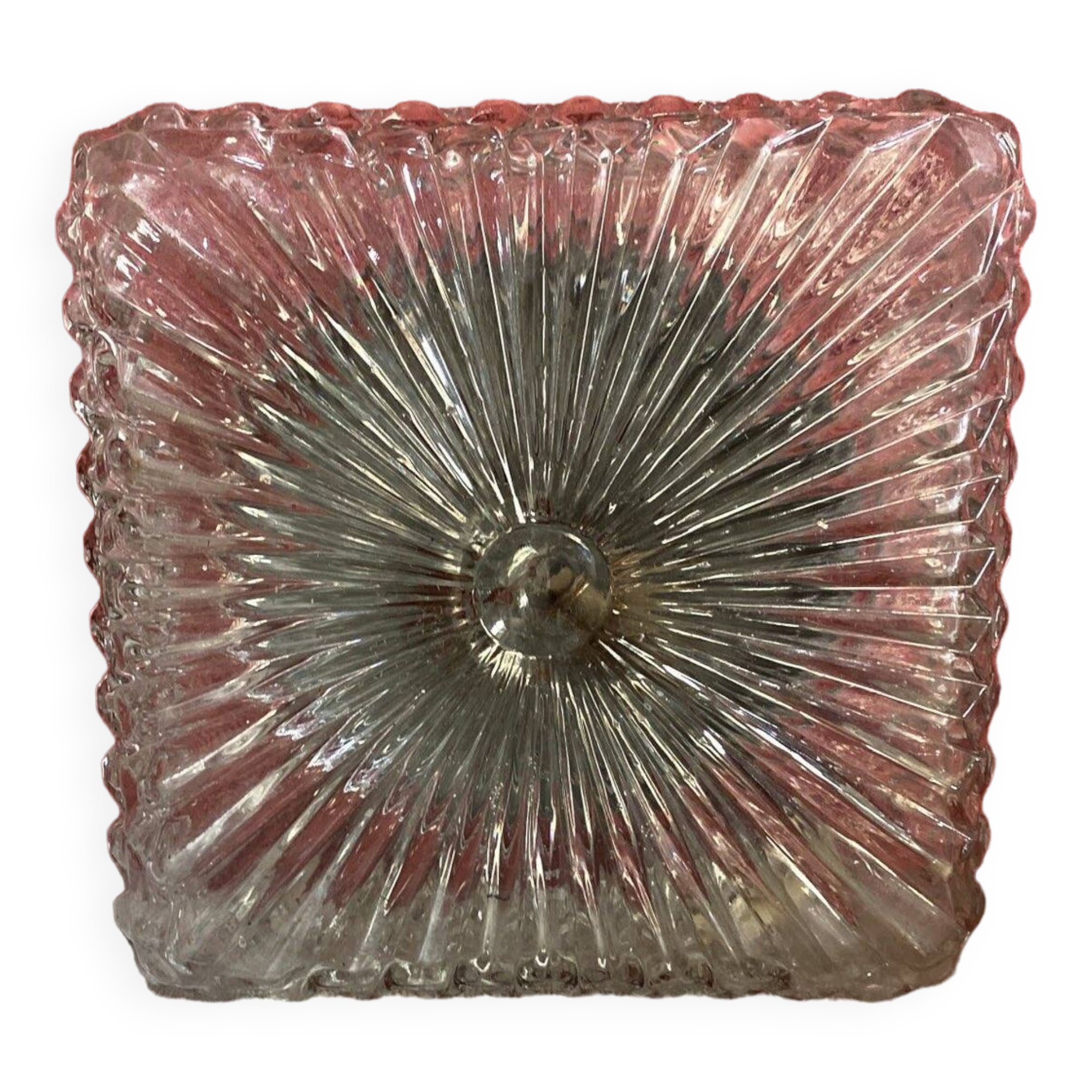 Molded glass ceiling light 1970s