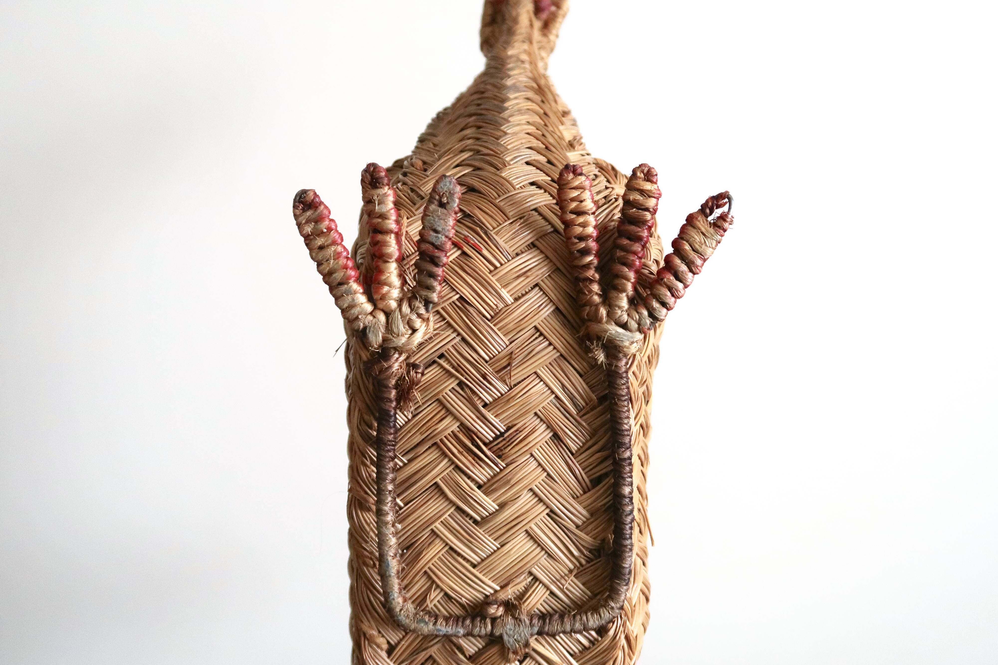 Wicker "rooster" fruit basket, 70s