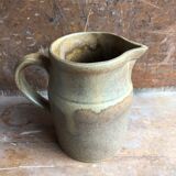 Old pitcher digoin + cove ceramic beige france vintage