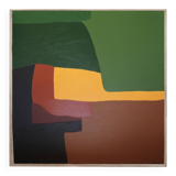 Soothing abstract canvas "Green Palette" 80x80cm