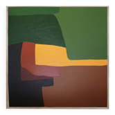 Soothing abstract canvas "Green Palette" 80x80cm
