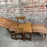Vintage rattan chaise longue 1960