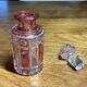 Antique pink Nancy crystal perfume bottle – 12.5 cm