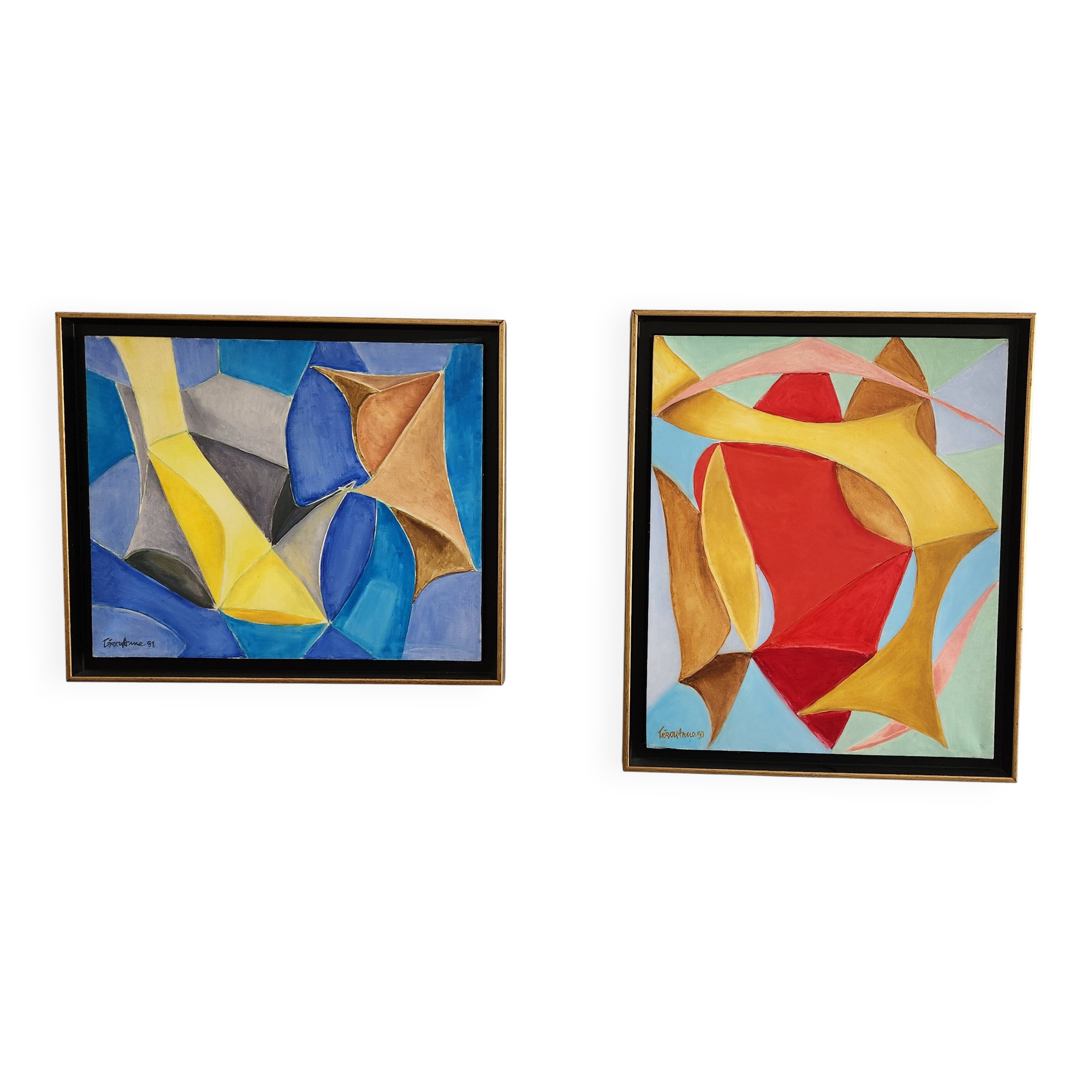 Pair of oils on canvas by lucille terouanne
