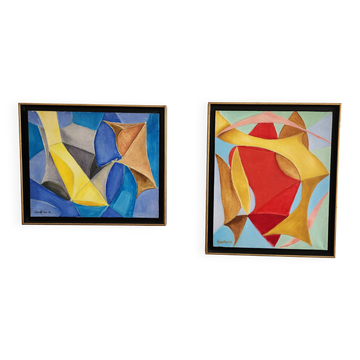 Paire d'huiles sur toile de lucille terouanne