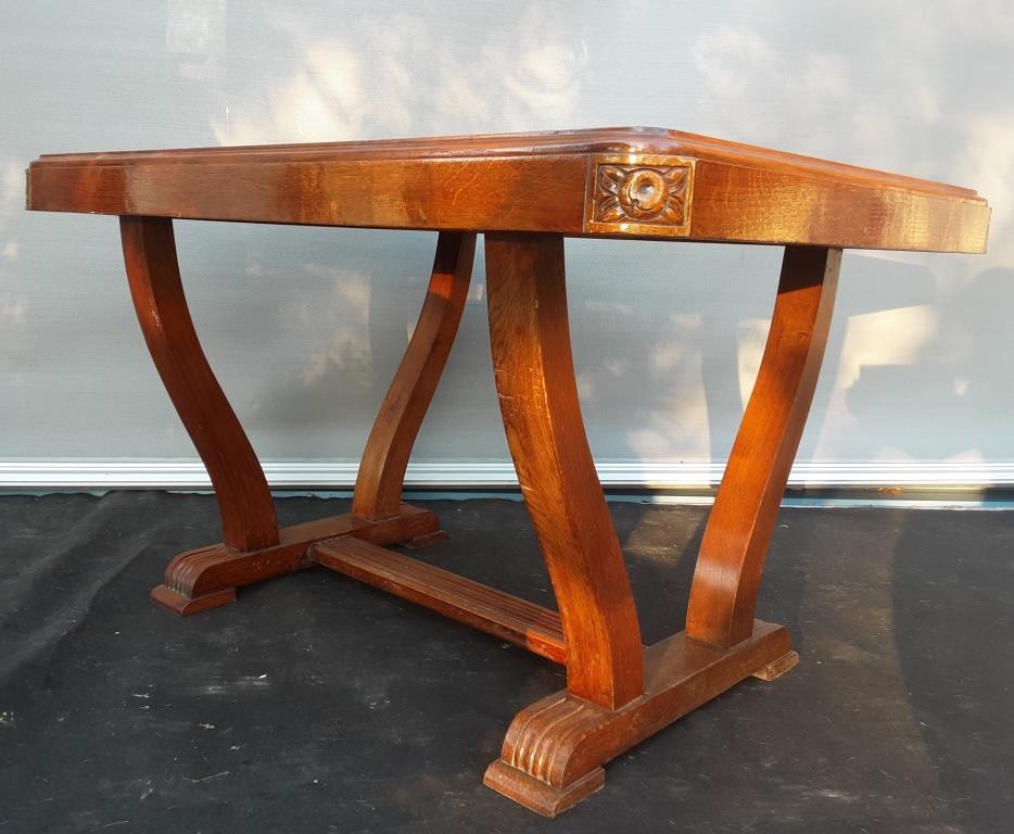 Art Deco lyre table 2 extensions 4/8 guests