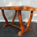 Art Deco lyre table 2 extensions 4/8 guests
