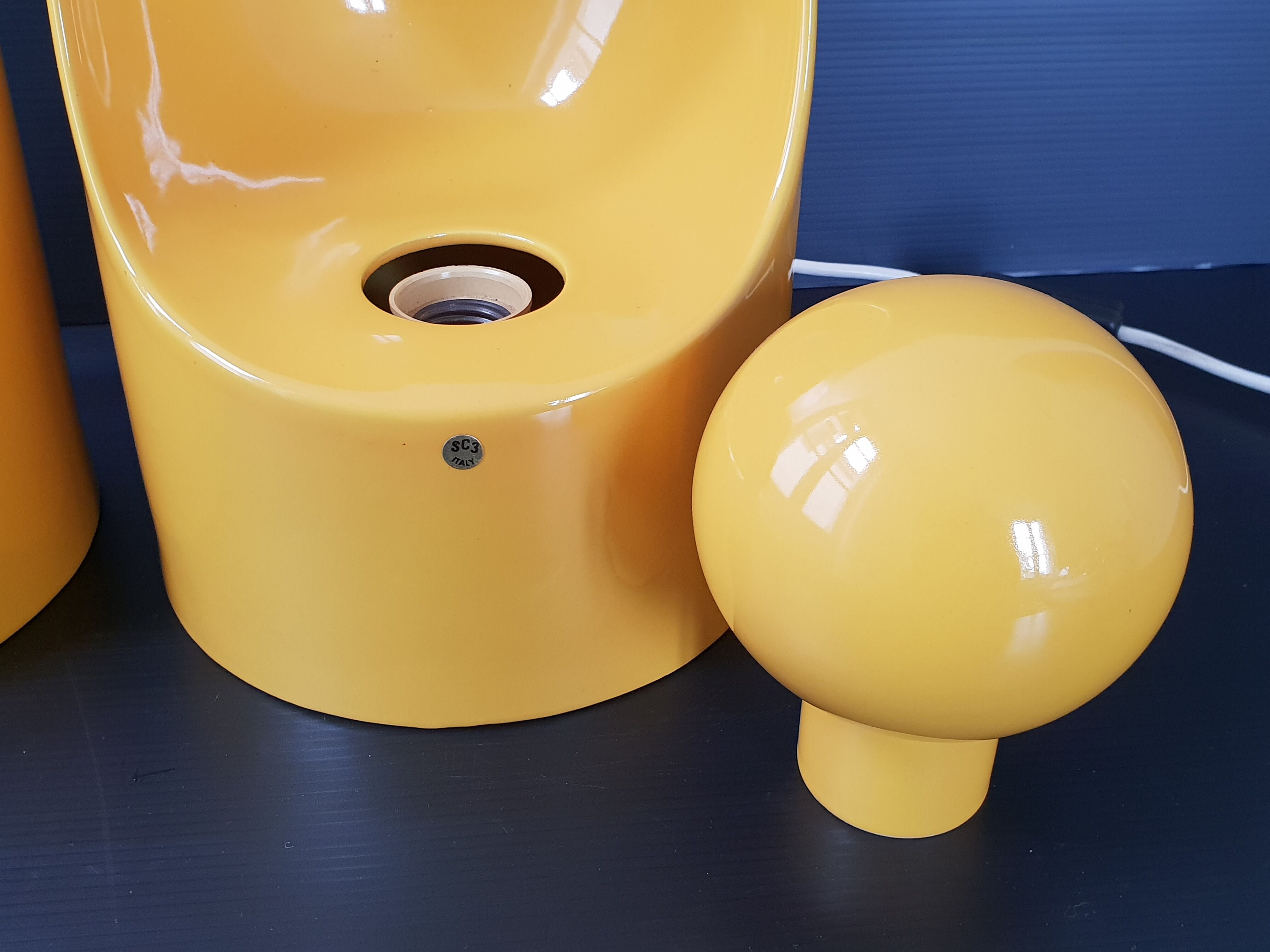 Pair of vintage SC3 lamps by Marcello Cuneo for Gabbianelli