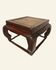 Antique Chinese coffee table in elm, rattan top, 19th century.