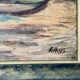 Painting signed Filhos oil on panel 1950 "Martigues"