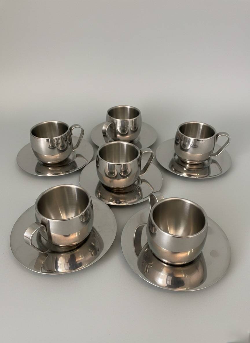 Service à café vintage inox 18/10 imco design italien