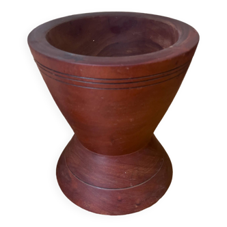 Authentic large wooden mortar and pestle