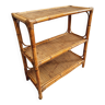 Vintage bookcase shelving rack bamboo and rattan