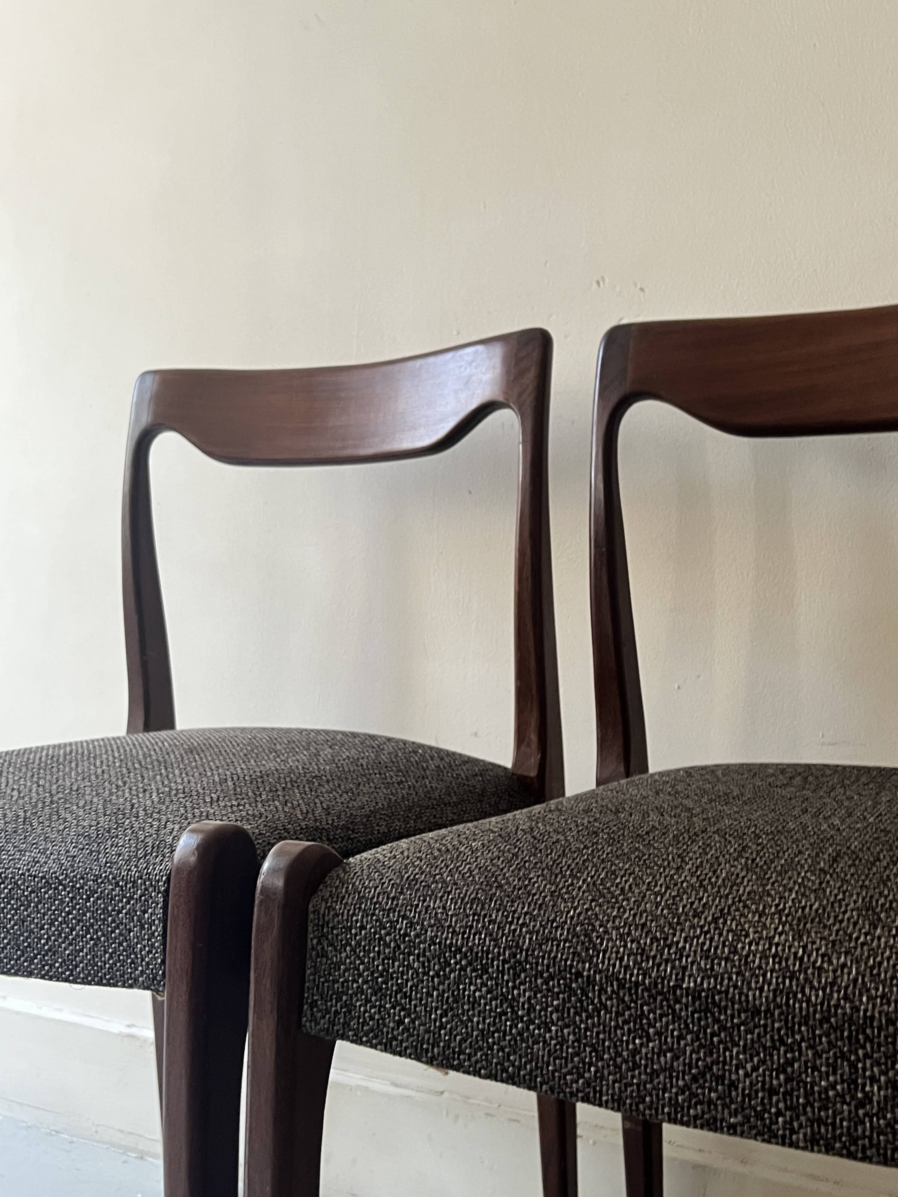 Set of 4 Scandinavian teak chairs by Niels Otto Moller, Denmark 1950.
