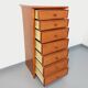 Commode chiffonnier semainier vintage en rotin, bois et cannage