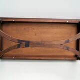 Mahogany coffee table, green leather, bronze Empire style