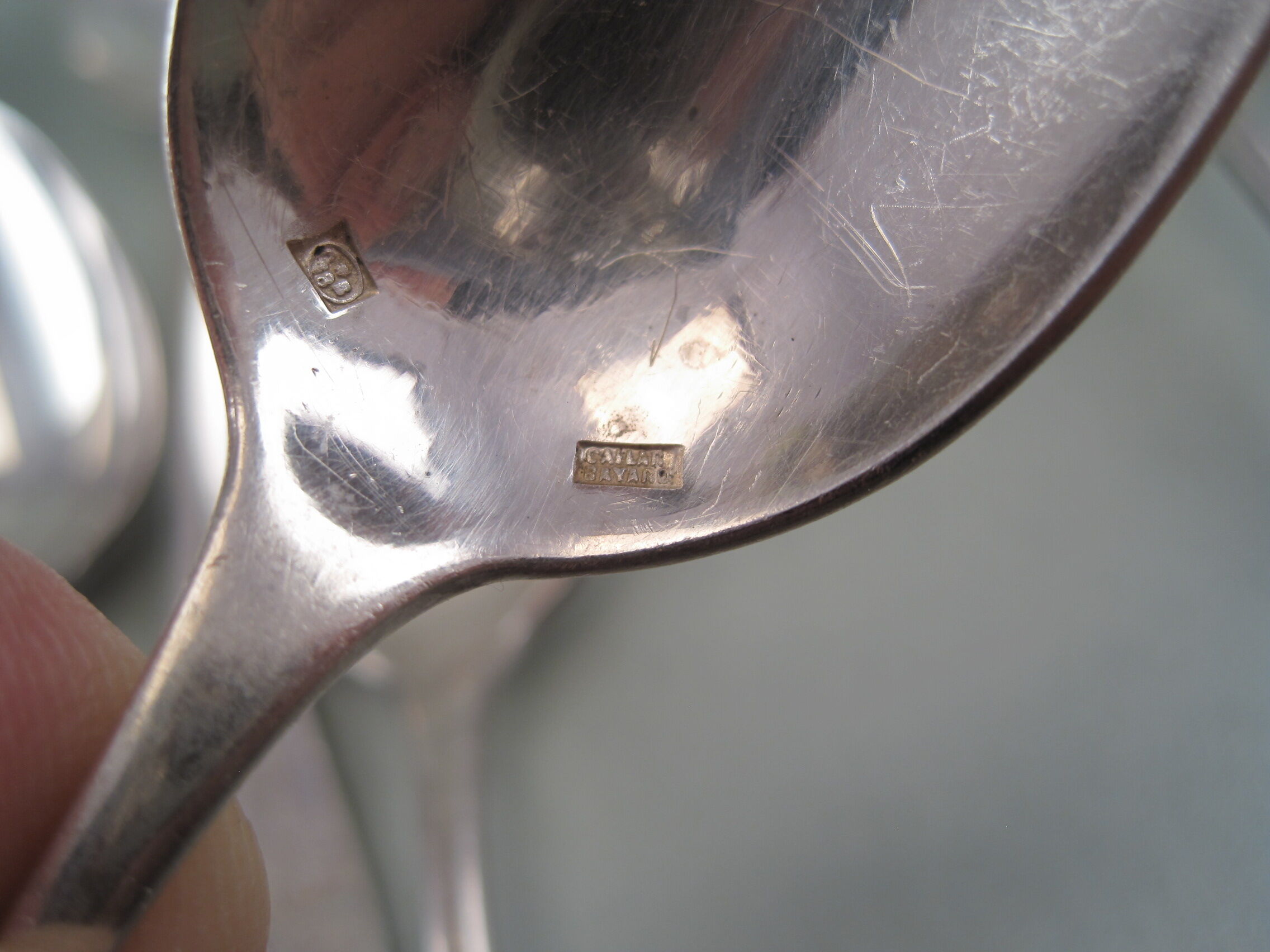 12 silver metal teaspoons Louis XVI CAILAR BAYARD & Cie style