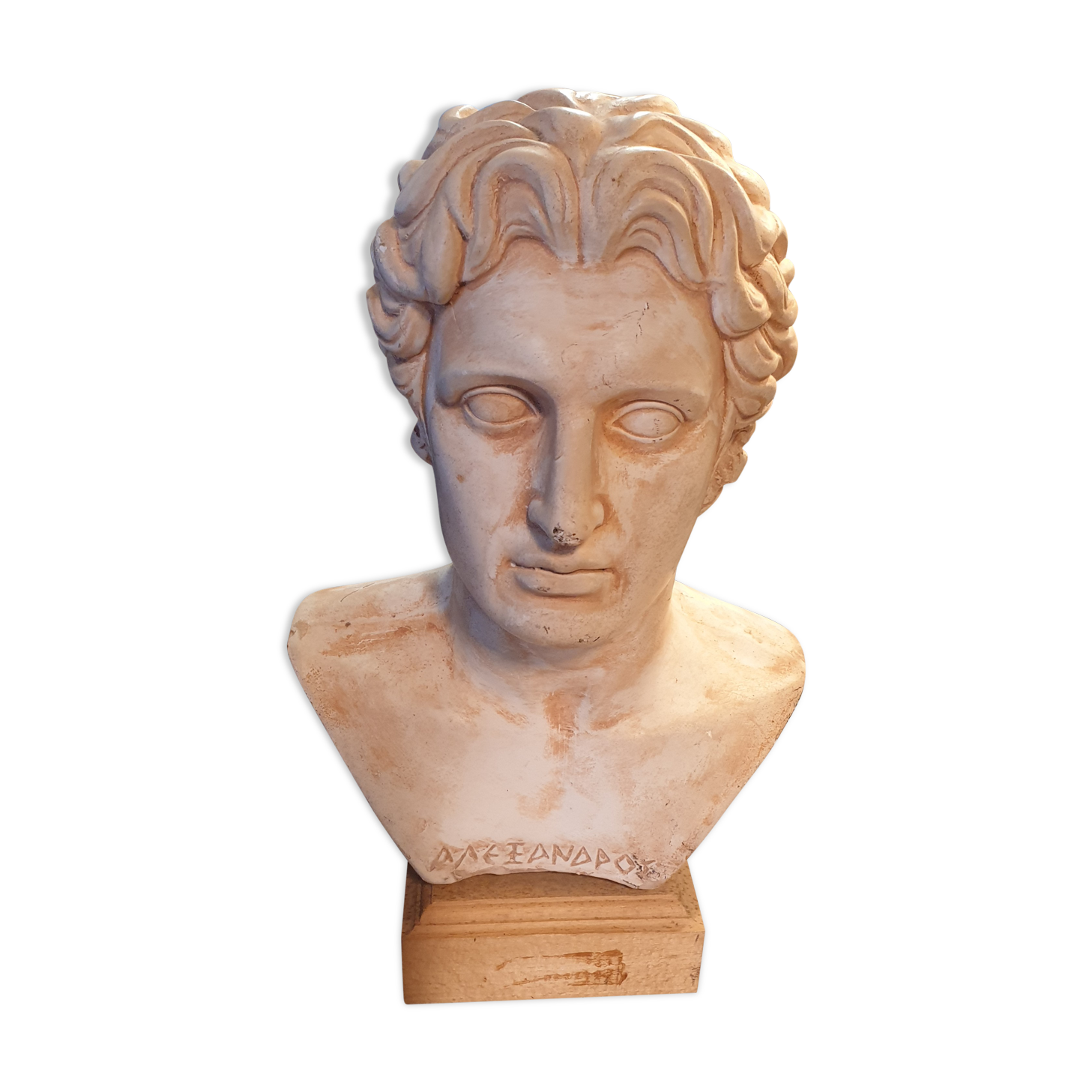 Mythological bust patinated plaster