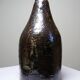 Bouteille en grès pyrité émaillé vintage artisanale signée Jean Lamy