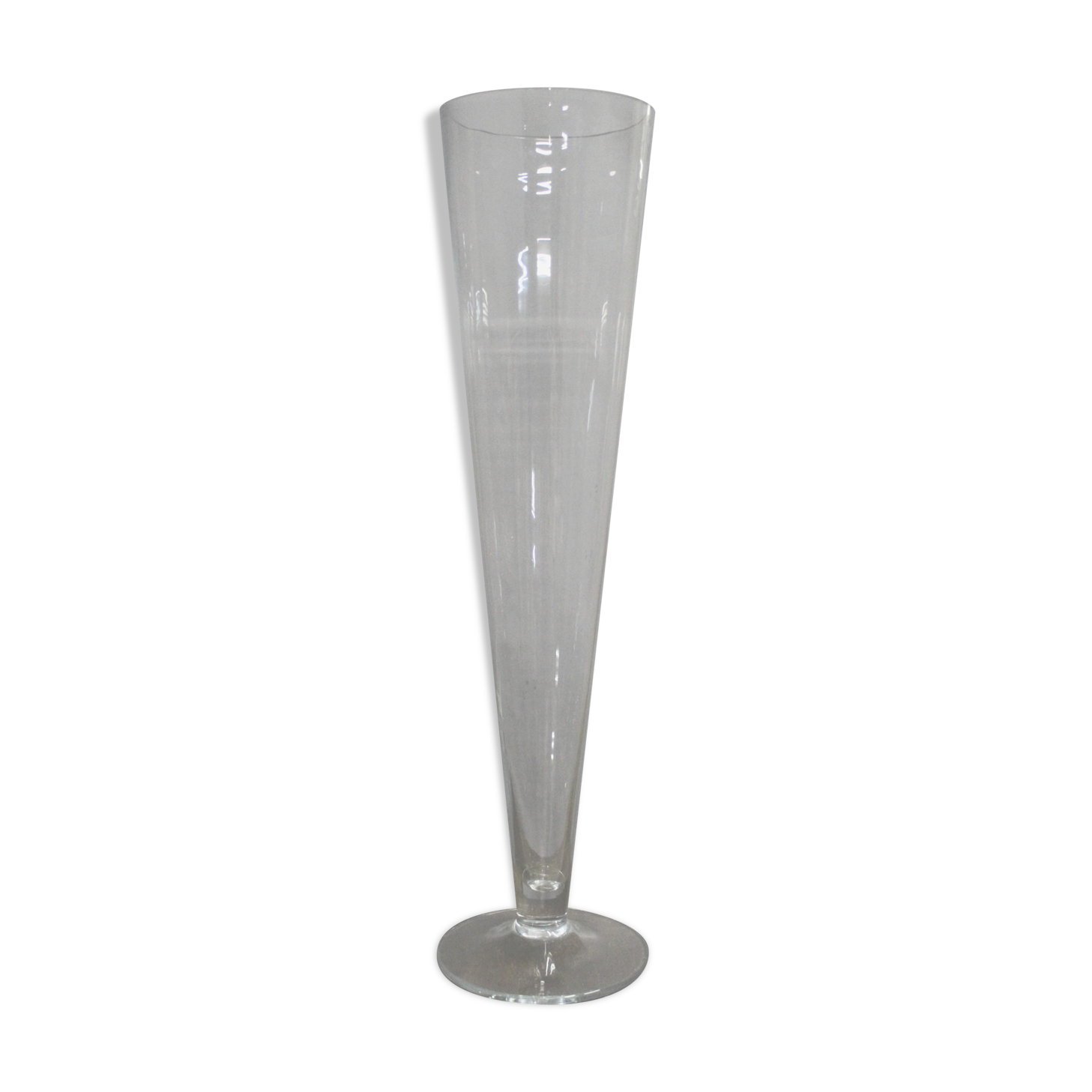 Large Trumpet Vase in Blown Glass Height 106 Cm