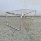 Bauhaus "laccio" style coffee table Marcel Breuer, glass and chrome tubular