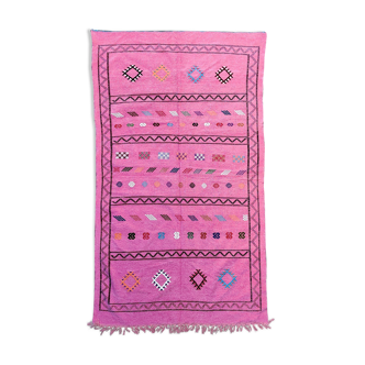 Moroccan Berber carpet handmade ethnic pink 140x245 cm