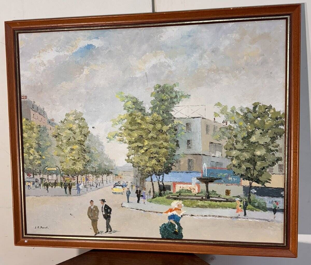 JC Perot: Large oil on canvas "Place Pigalle"