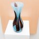 XL Murano glass vase - light blue and brown - mid-century vintage design table decoration - Italy 1970s