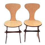 Set of Two Italian Chairs in Formica, 1960s