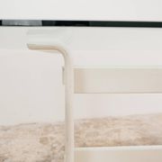 Table à manger Pierre Cardin en bois et cristal design années 70 moderne