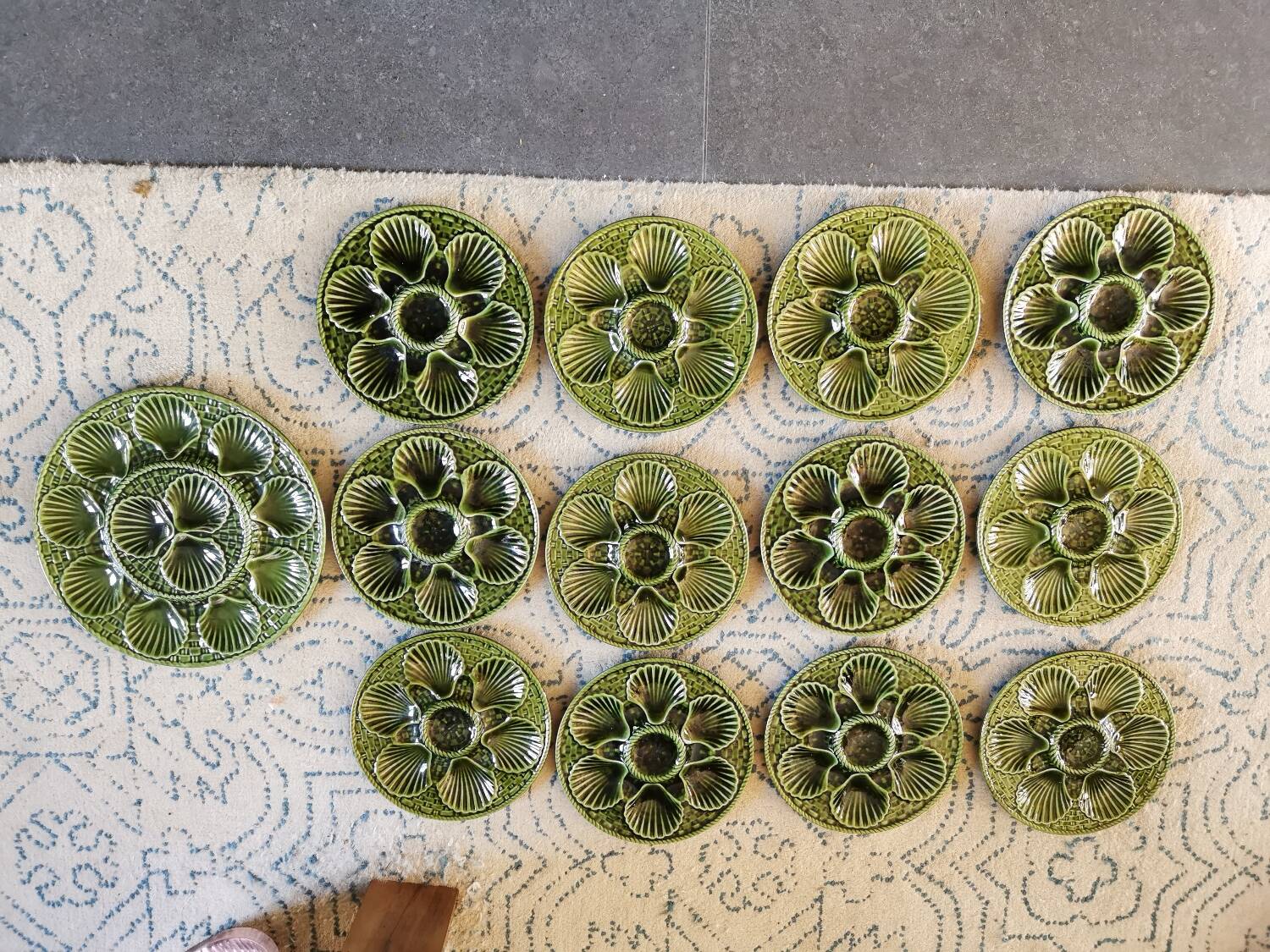 Service à coquillages en barbotine Longchamp