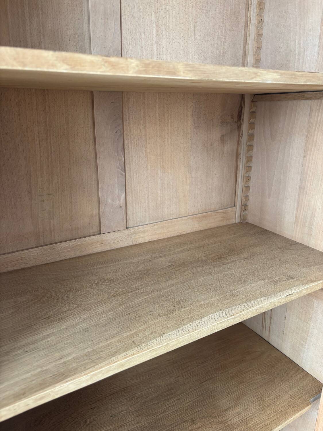 Renovated Parisian art deco solid wood display case