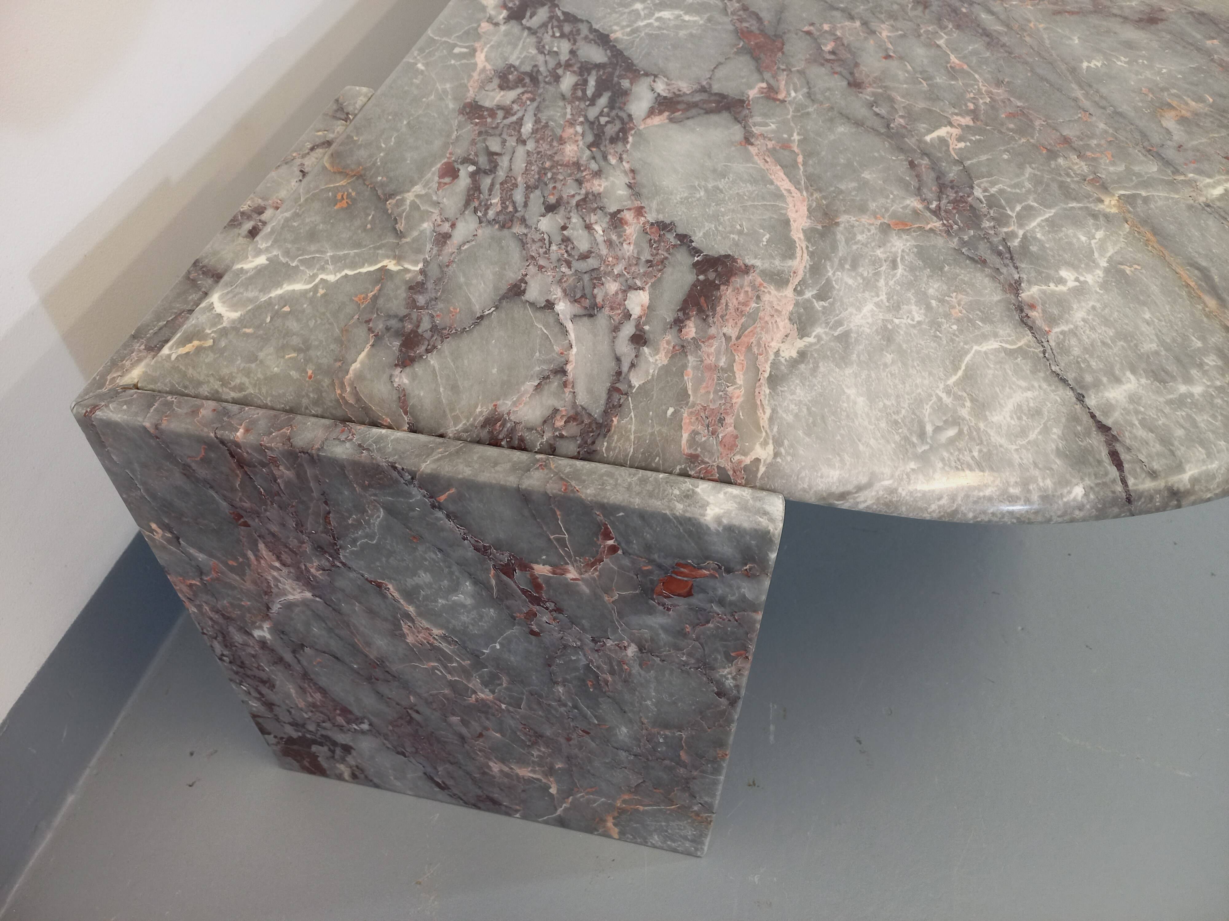 Vintage gray marble coffee table from the 70s