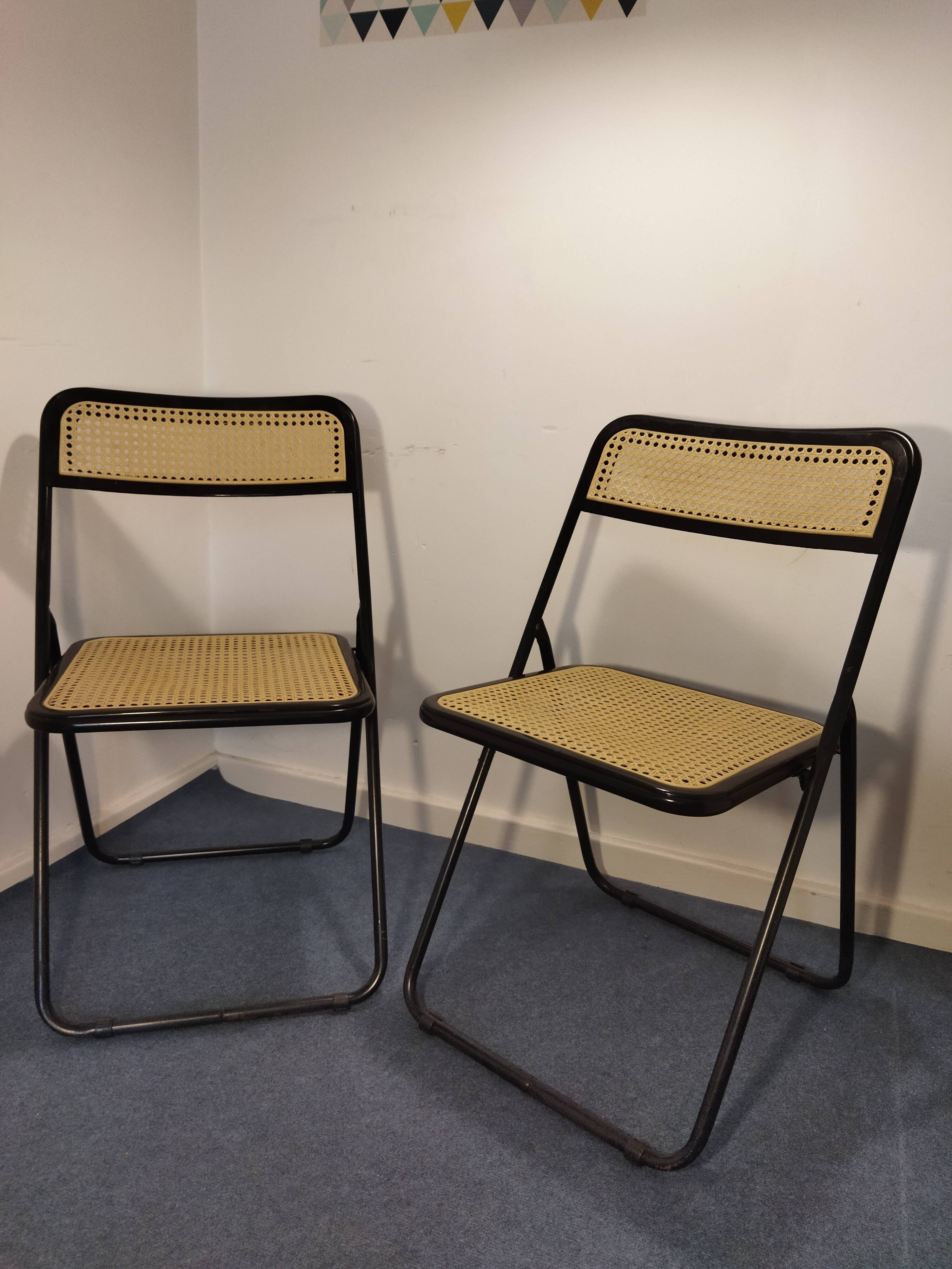 Pair of Italian folding chairs