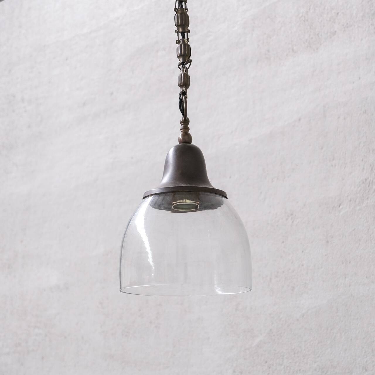 Clear Bell Shaped Antique Pendant Light